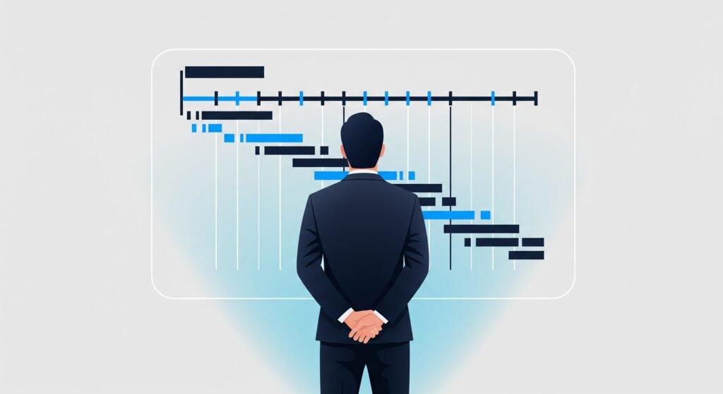 Expert en commercialisation immobilière maîtrisant un calendrier de vente de projet